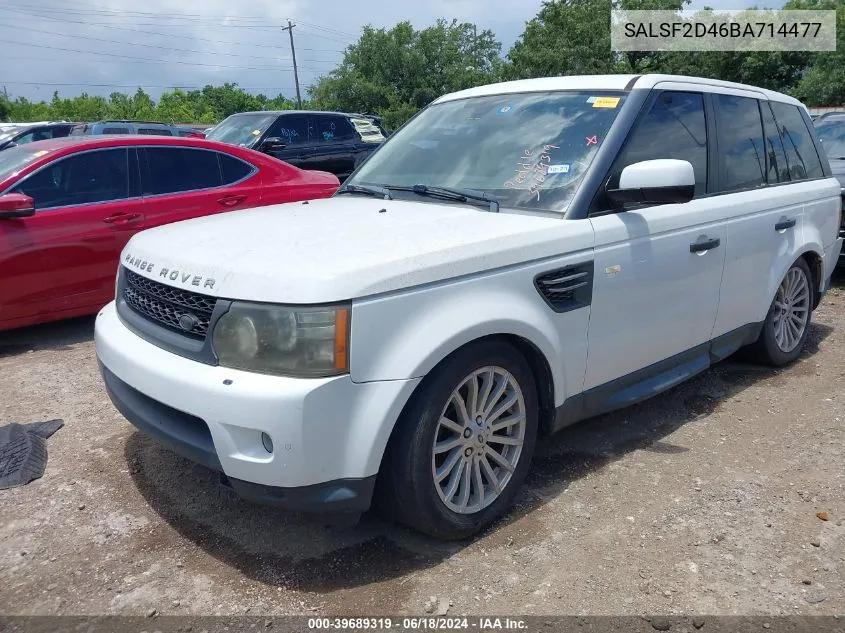 2011 Land Rover Range Rover Sport Hse VIN: SALSF2D46BA714477 Lot: 39689319