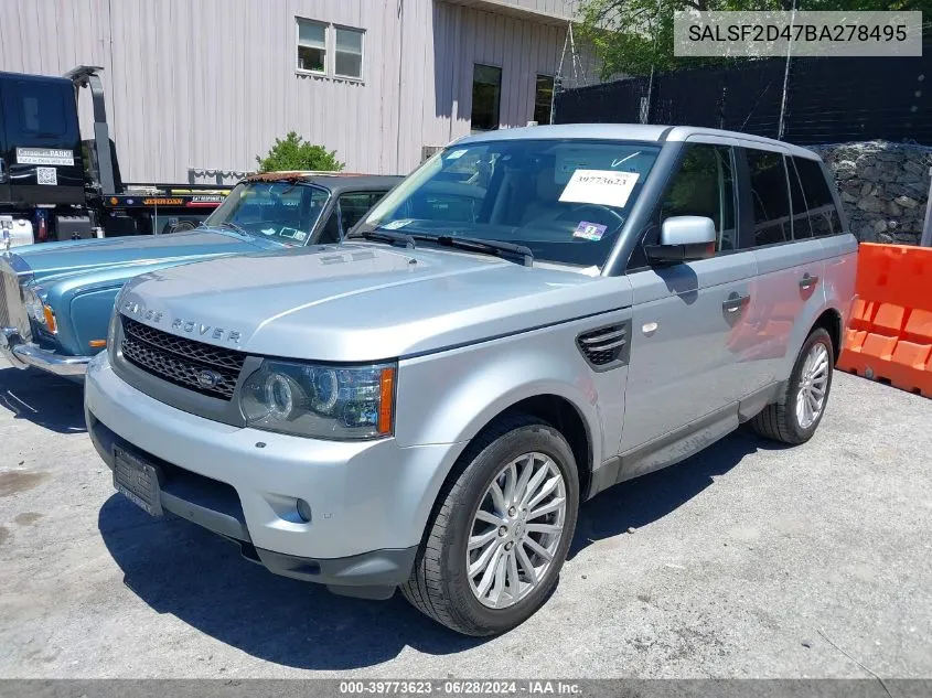 2011 Land Rover Range Rover Sport Hse VIN: SALSF2D47BA278495 Lot: 39773623