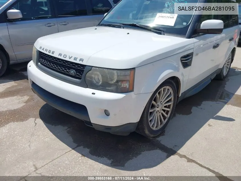 2011 Land Rover Range Rover Sport Hse VIN: SALSF2D46BA281095 Lot: 39853168