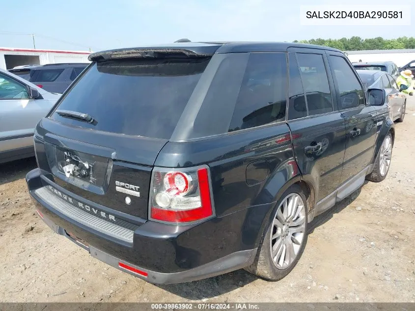 SALSK2D40BA290581 2011 Land Rover Range Rover Sport Hse