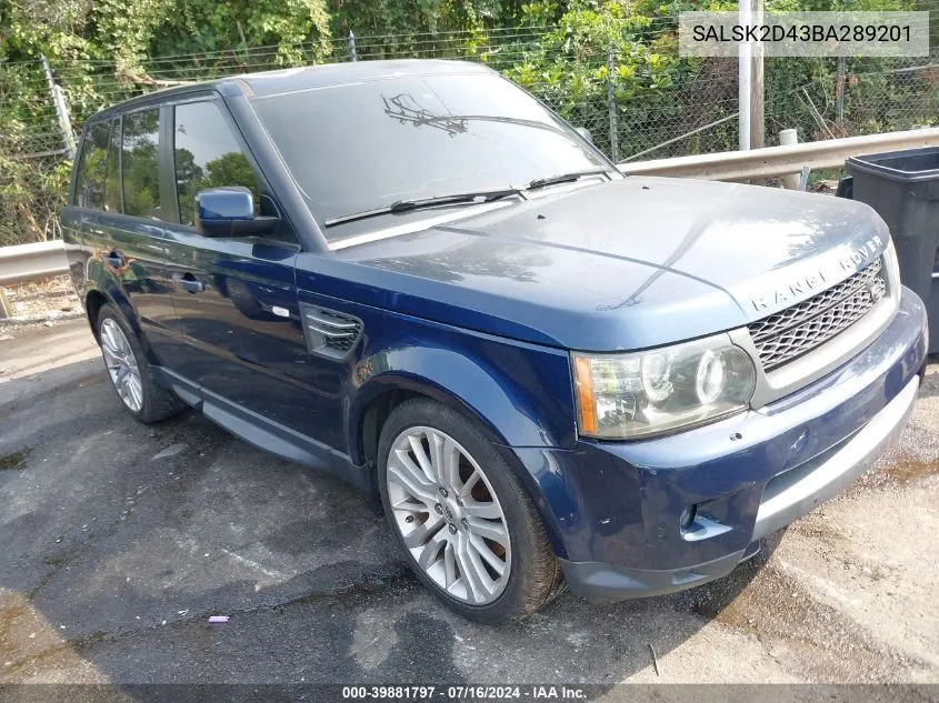 2011 Land Rover Range Rover Sport Hse Lux VIN: SALSK2D43BA289201 Lot: 39881797