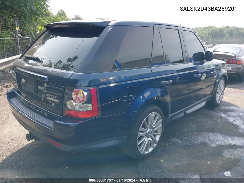 SALSK2D43BA289201 2011 Land Rover Range Rover Sport Hse Lux