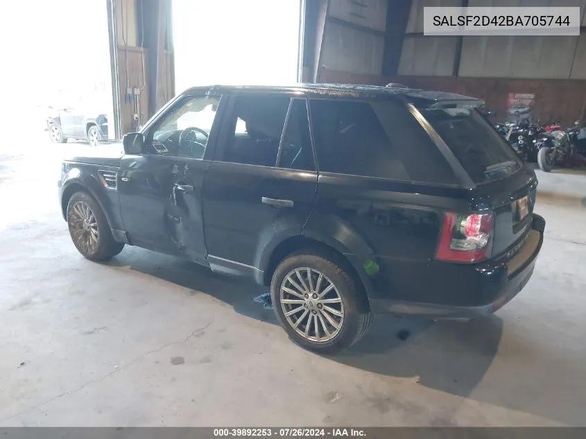 2011 Land Rover Range Rover Sport Hse VIN: SALSF2D42BA705744 Lot: 39892253