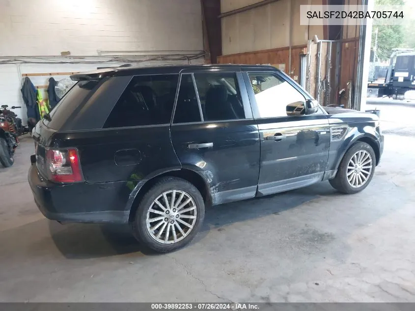 2011 Land Rover Range Rover Sport Hse VIN: SALSF2D42BA705744 Lot: 39892253