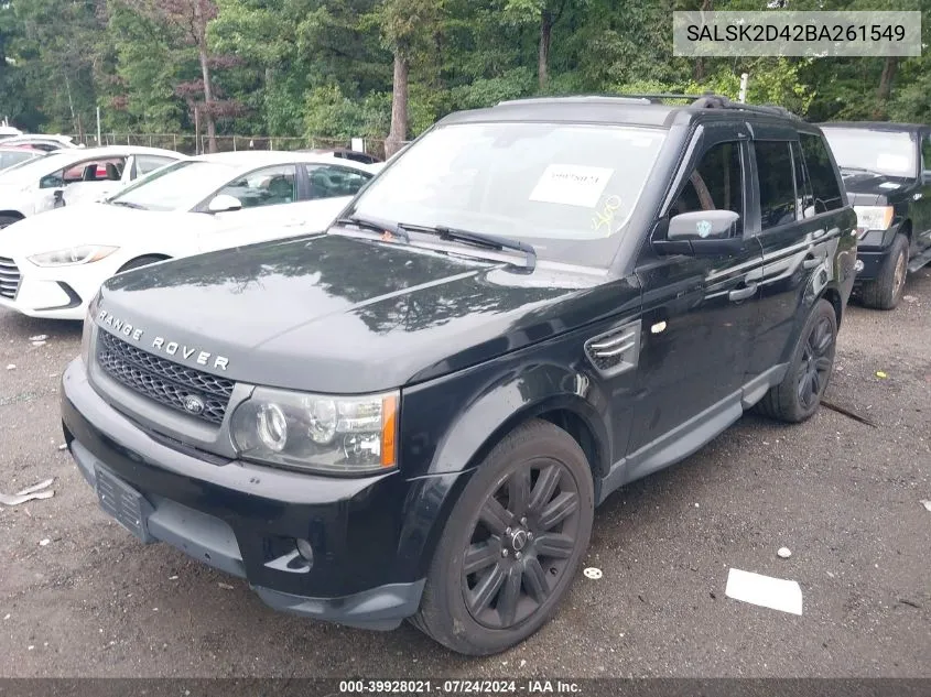 2011 Land Rover Range Rover Sport Lux VIN: SALSK2D42BA261549 Lot: 39928021