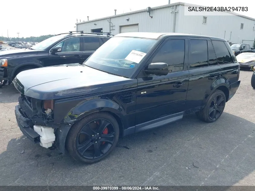 2011 Land Rover Range Rover Sport Supercharged VIN: SALSH2E43BA294783 Lot: 39970399