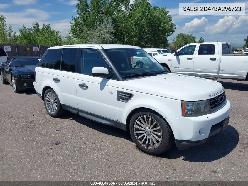 2011 Land Rover Range Rover Sport Hse VIN: SALSF2D47BA296723 Lot: 40047636