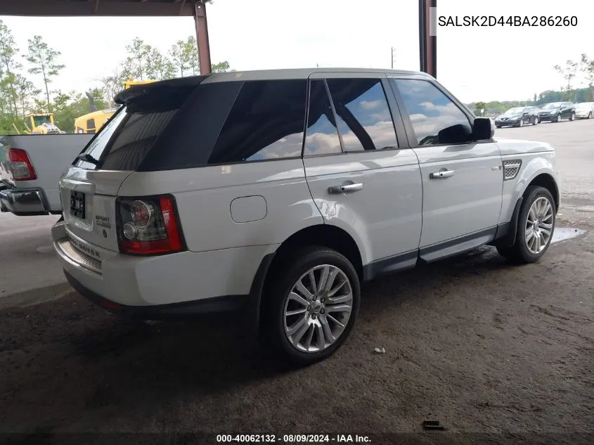 SALSK2D44BA286260 2011 Land Rover Range Rover Sport Lux