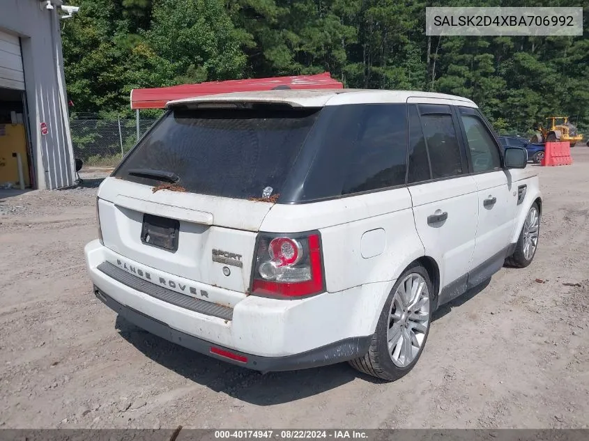 SALSK2D4XBA706992 2011 Land Rover Range Rover Sport Hse