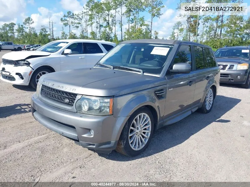 2011 Land Rover Range Rover Sport Hse VIN: SALSF2D41BA272921 Lot: 40244977