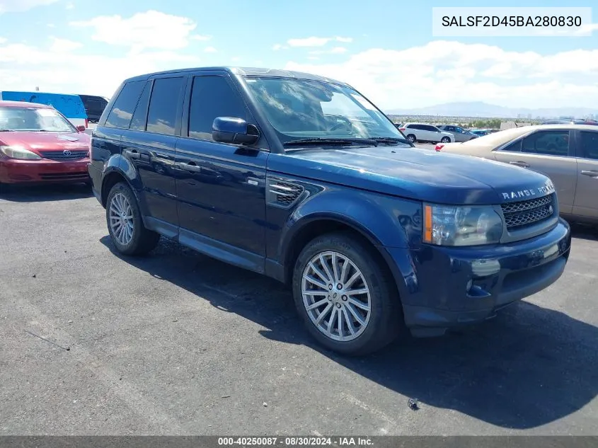 2011 Land Rover Range Rover Sport Hse VIN: SALSF2D45BA280830 Lot: 40250087