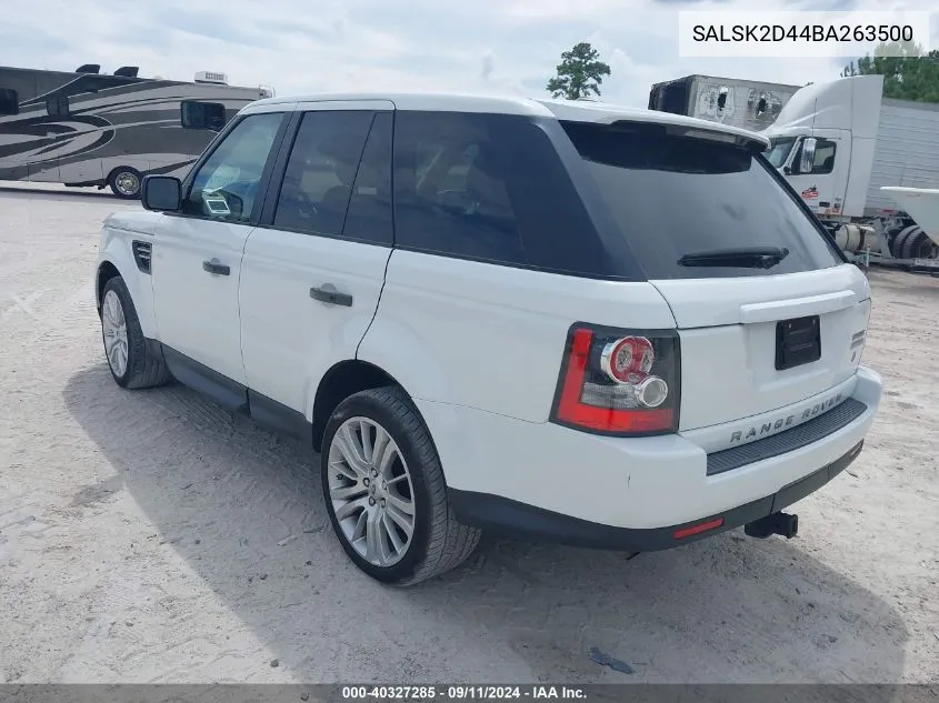 2011 Land Rover Range Rover Sport Lux VIN: SALSK2D44BA263500 Lot: 40327285