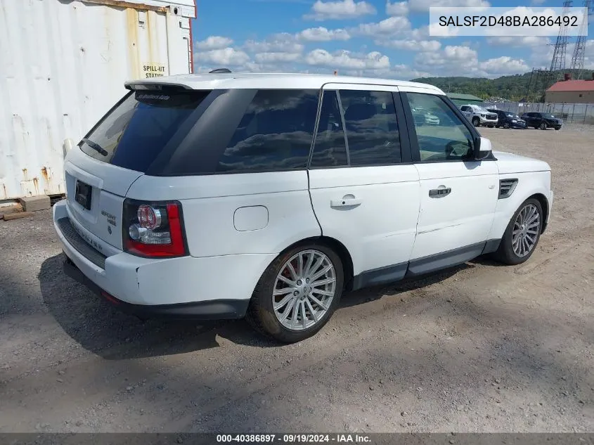 SALSF2D48BA286492 2011 Land Rover Range Rover Sport Hse