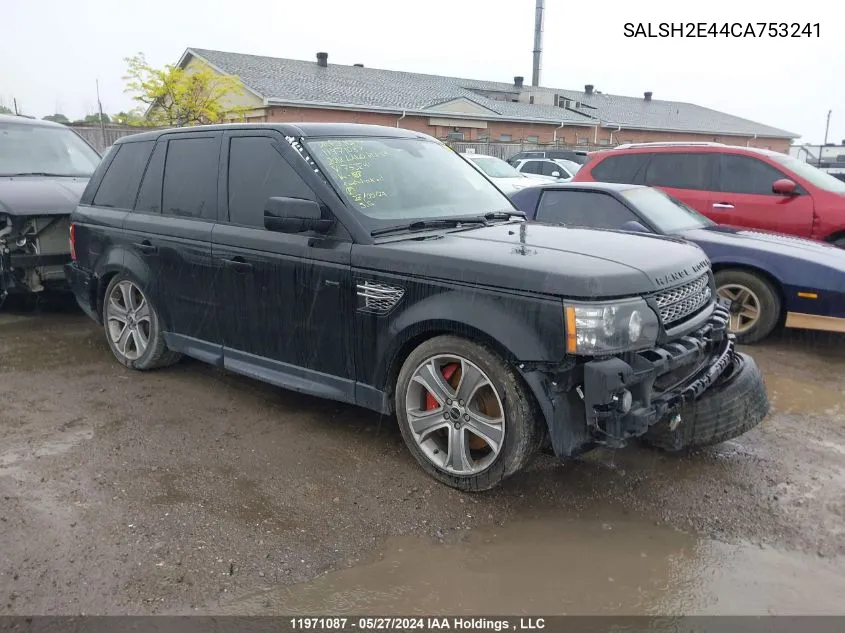 2012 Land Rover Range Rover Sport VIN: SALSH2E44CA753241 Lot: 11971087