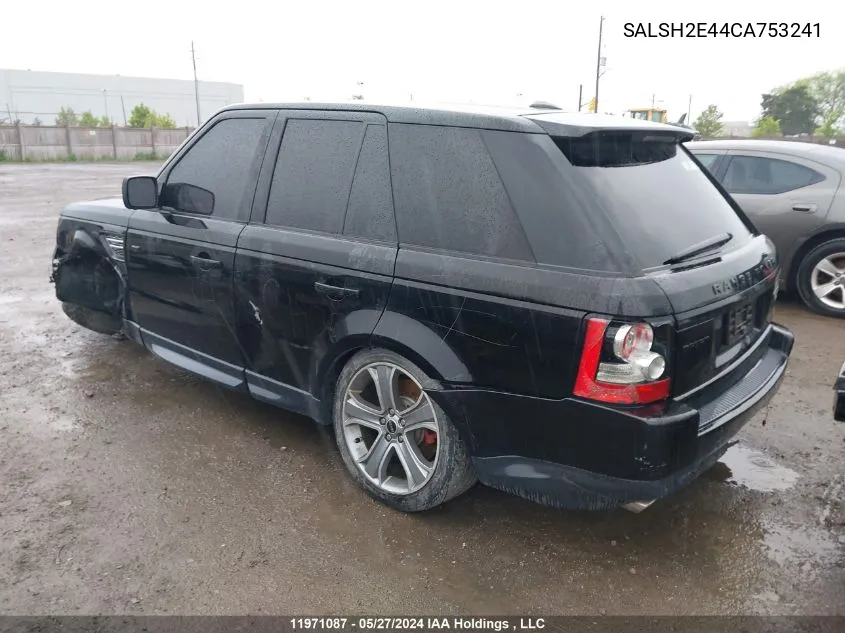 2012 Land Rover Range Rover Sport VIN: SALSH2E44CA753241 Lot: 11971087