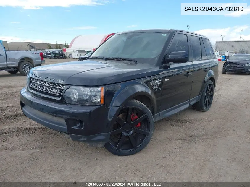 2012 Land Rover Range Rover Sport VIN: SALSK2D43CA732819 Lot: 12034860