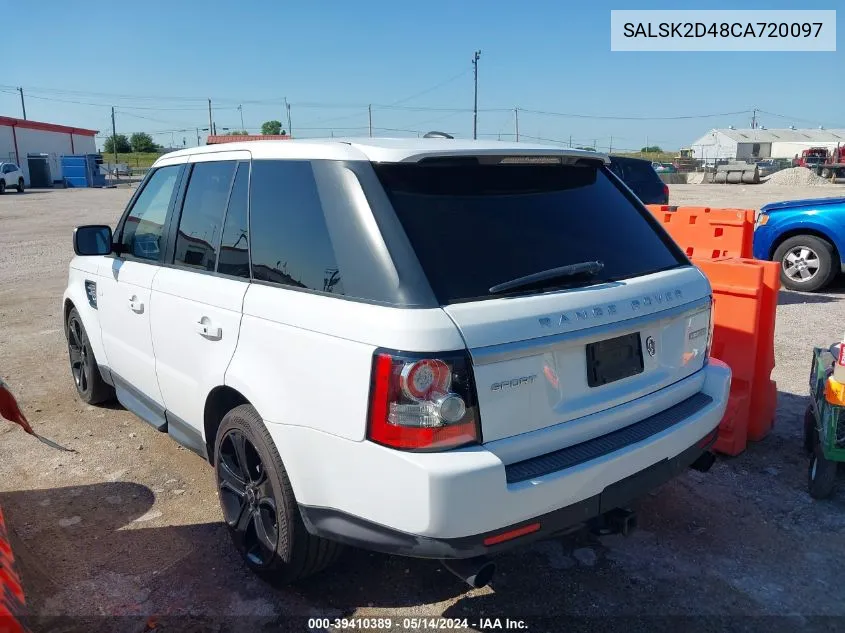 2012 Land Rover Range Rover Sport Hse VIN: SALSK2D48CA720097 Lot: 39410389