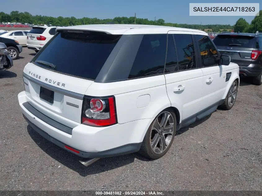 2012 Land Rover Range Rover Sport Supercharged VIN: SALSH2E44CA718263 Lot: 39481082