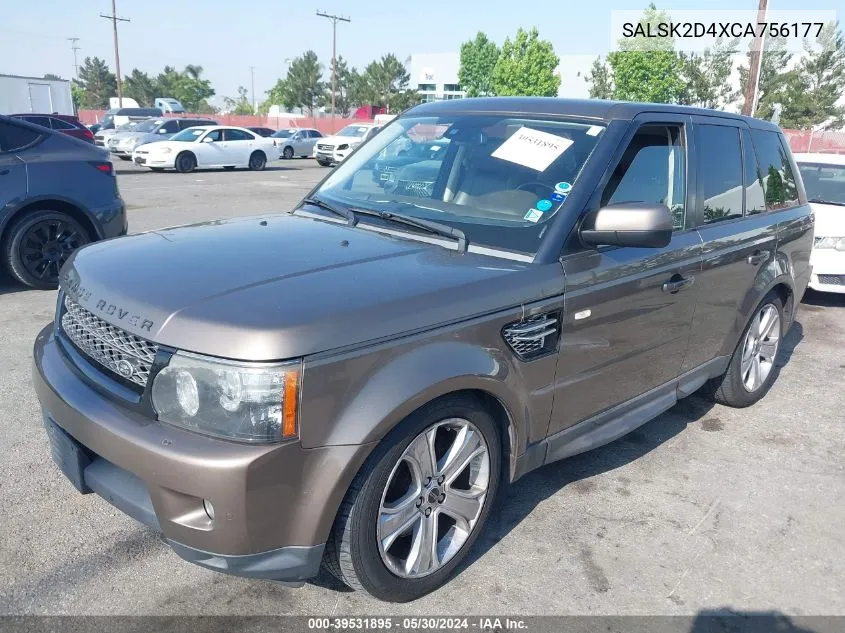 2012 Land Rover Range Rover Sport Hse VIN: SALSK2D4XCA756177 Lot: 39531895