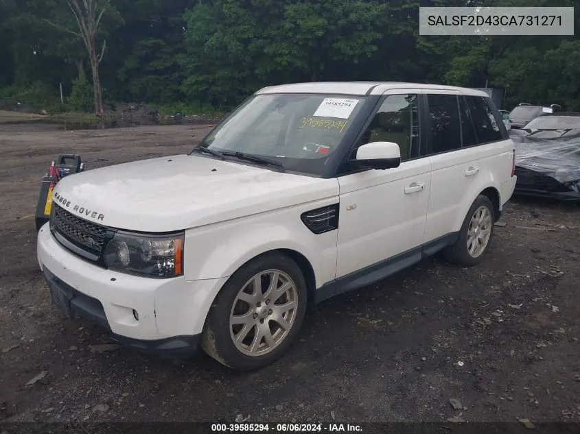 2012 Land Rover Range Rover Sport Hse VIN: SALSF2D43CA731271 Lot: 39585294