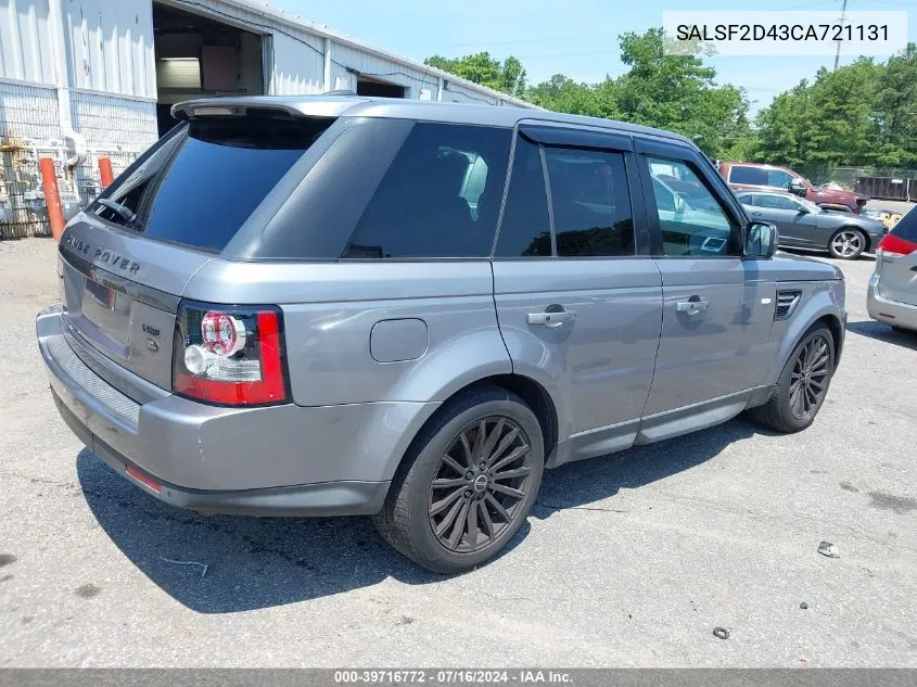 2012 Land Rover Range Rover Sport Hse VIN: SALSF2D43CA721131 Lot: 39716772