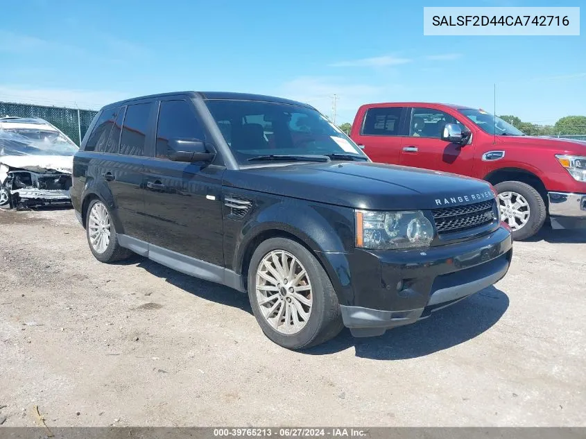 2012 Land Rover Range Rover Sport Hse VIN: SALSF2D44CA742716 Lot: 39765213