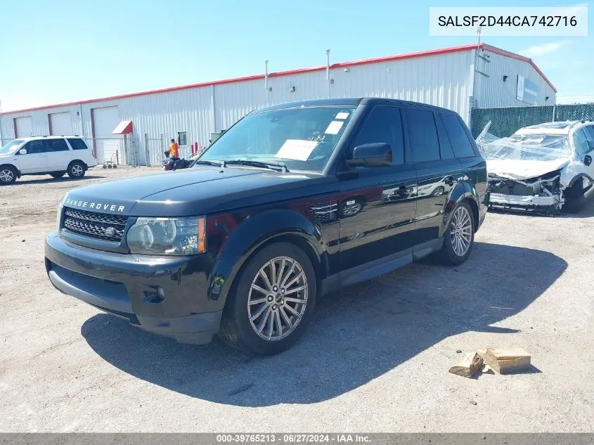 2012 Land Rover Range Rover Sport Hse VIN: SALSF2D44CA742716 Lot: 39765213