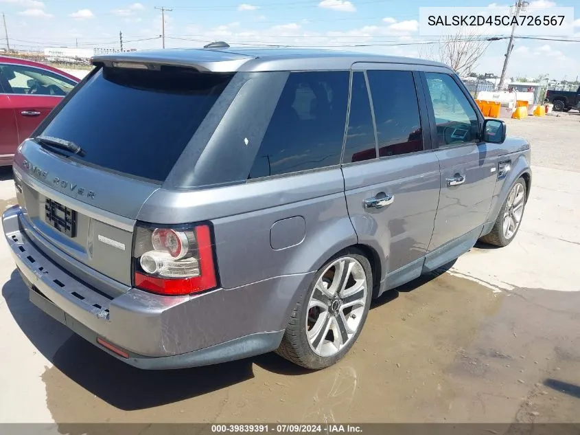 SALSK2D45CA726567 2012 Land Rover Range Rover Sport Hse