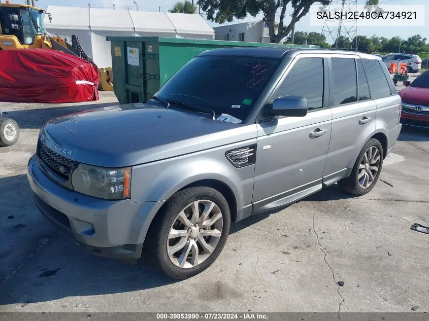 2012 Land Rover Range Rover Sport Supercharged VIN: SALSH2E48CA734921 Lot: 39853990