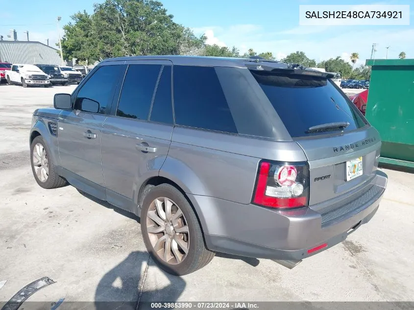 2012 Land Rover Range Rover Sport Supercharged VIN: SALSH2E48CA734921 Lot: 39853990