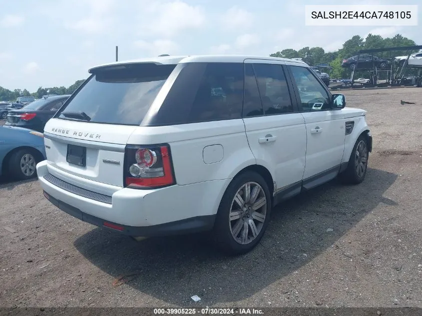 2012 Land Rover Range Rover Sport Supercharged VIN: SALSH2E44CA748105 Lot: 39905225