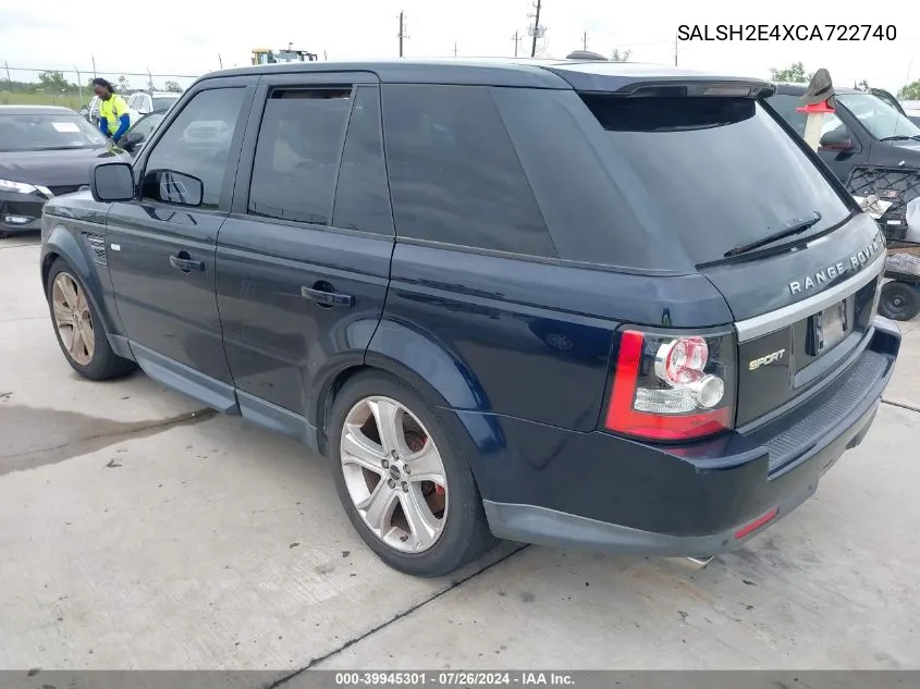 2012 Land Rover Range Rover Sport Supercharged VIN: SALSH2E4XCA722740 Lot: 39945301