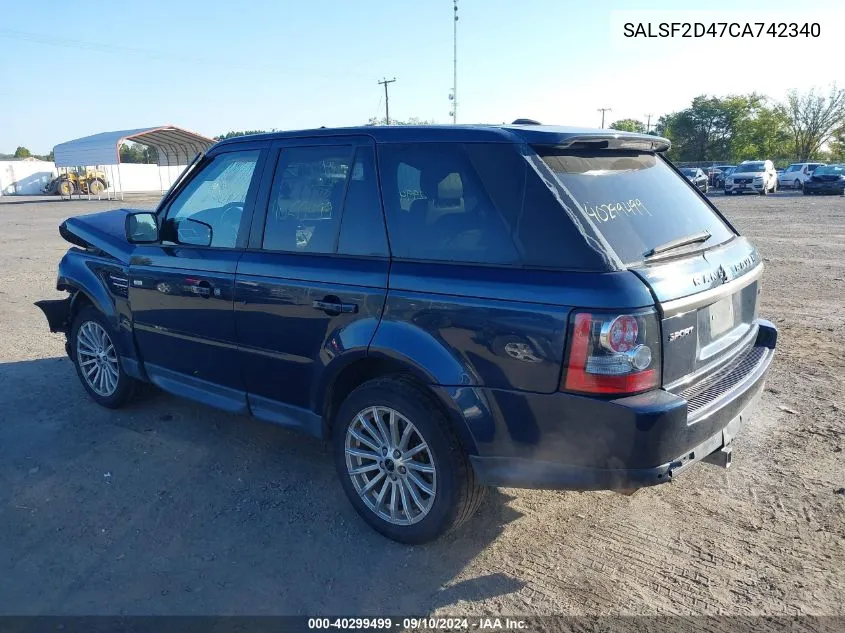 SALSF2D47CA742340 2012 Land Rover Range Rover Sport Hse