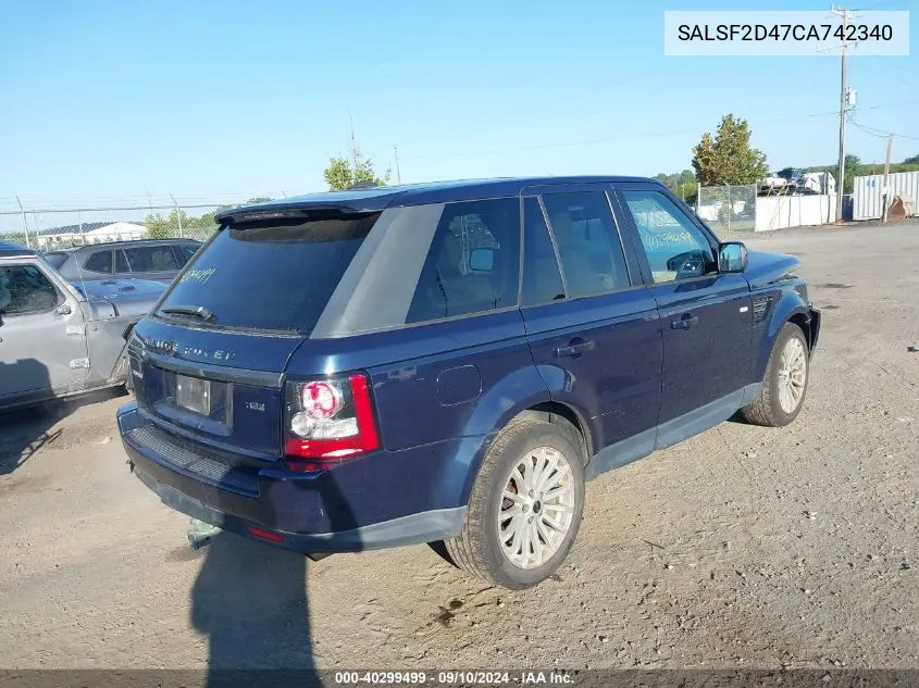 SALSF2D47CA742340 2012 Land Rover Range Rover Sport Hse