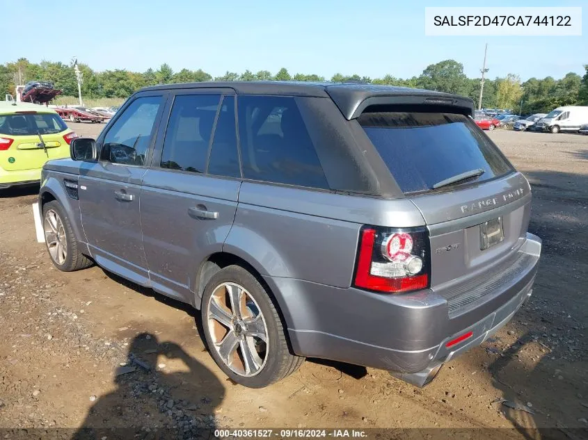 2012 Land Rover Range Rover Sport Hse VIN: SALSF2D47CA744122 Lot: 40361527