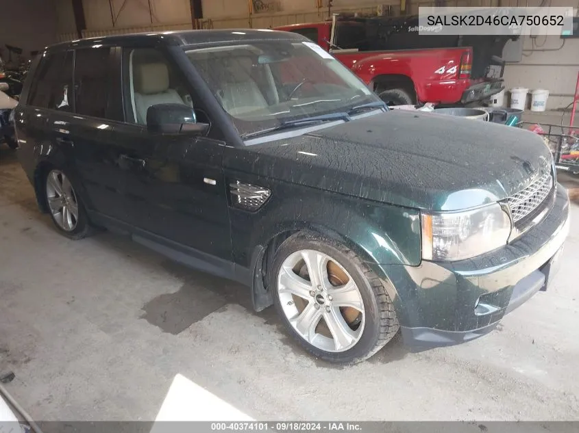 SALSK2D46CA750652 2012 Land Rover Range Rover Sport Hse