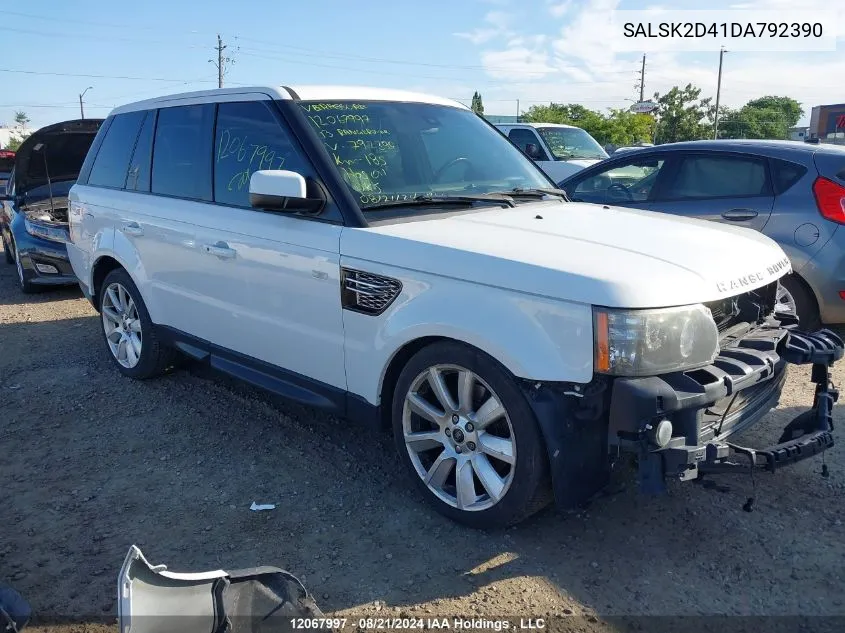 2013 Land Rover Range Rover Sport VIN: SALSK2D41DA792390 Lot: 12067997