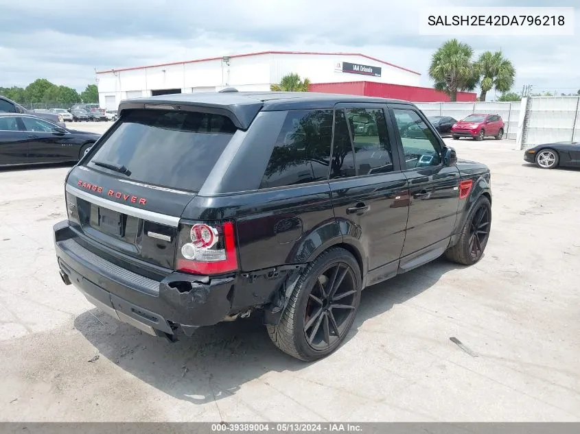 2013 Land Rover Range Rover Sport Supercharged VIN: SALSH2E42DA796218 Lot: 39389004