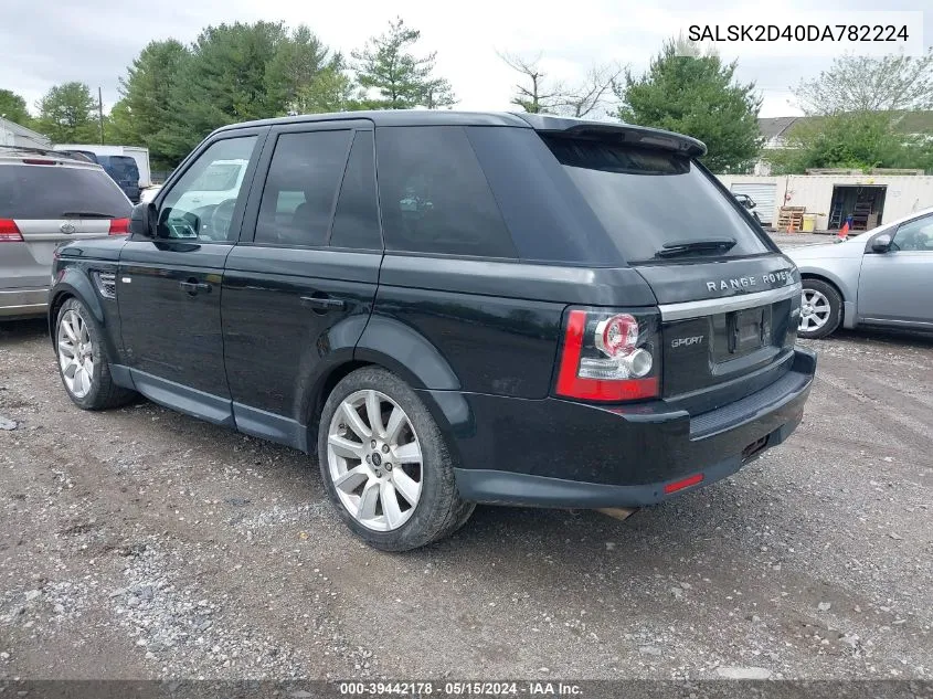 2013 Land Rover Range Rover Sport Hse VIN: SALSK2D40DA782224 Lot: 39442178