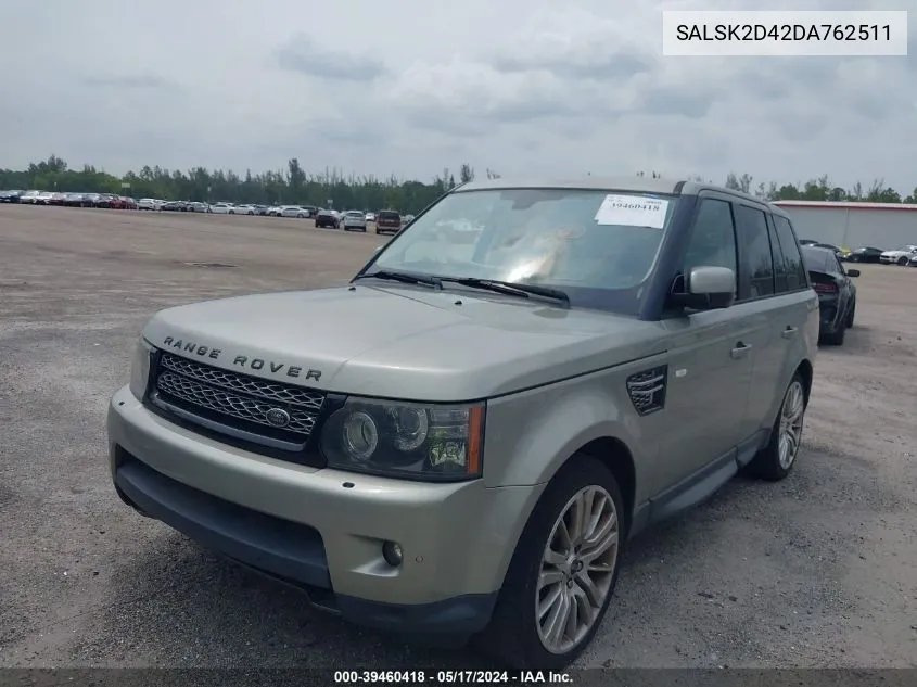 2013 Land Rover Range Rover Sport Hse VIN: SALSK2D42DA762511 Lot: 39460418