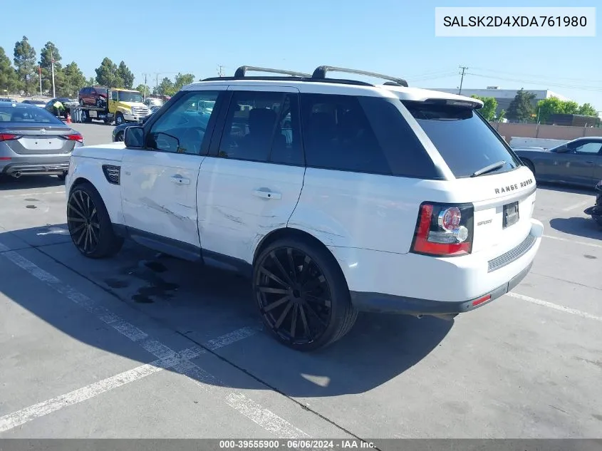 2013 Land Rover Range Rover Sport Hse VIN: SALSK2D4XDA761980 Lot: 39555900