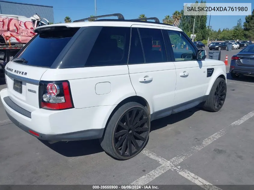 2013 Land Rover Range Rover Sport Hse VIN: SALSK2D4XDA761980 Lot: 39555900