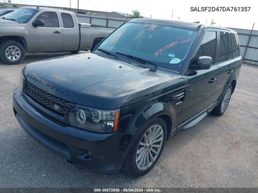 2013 Land Rover Range Rover Sport Hse VIN: SALSF2D47DA761357 Lot: 39572856