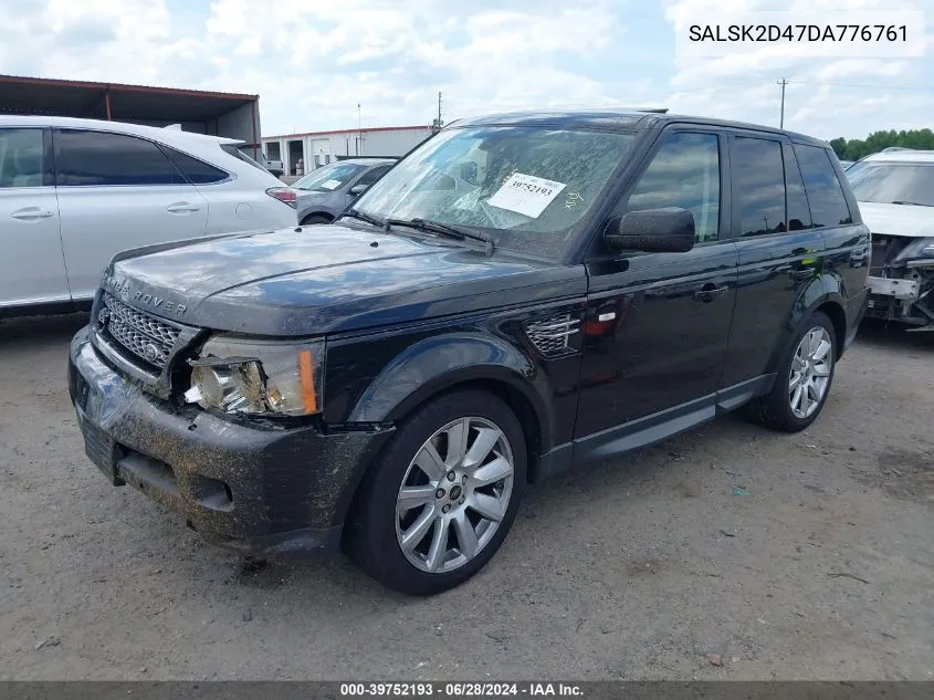 2013 Land Rover Range Rover Sport Hse VIN: SALSK2D47DA776761 Lot: 39752193