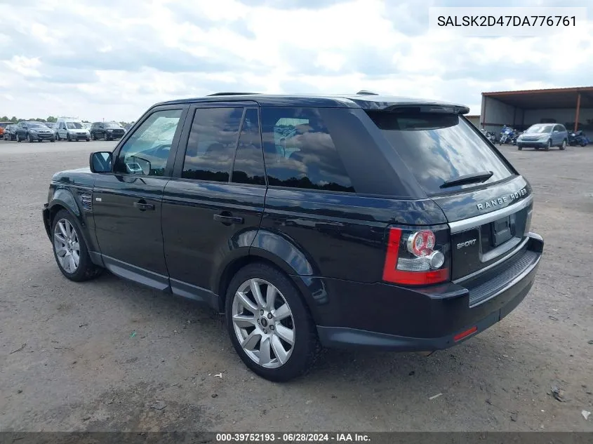 2013 Land Rover Range Rover Sport Hse VIN: SALSK2D47DA776761 Lot: 39752193