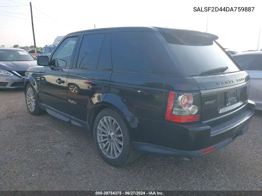 2013 Land Rover Range Rover Sport Hse VIN: SALSF2D44DA759887 Lot: 39754375