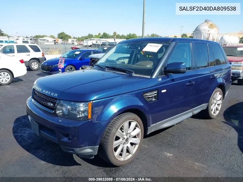 2013 Land Rover Range Rover Sport Hse VIN: SALSF2D40DA809538 Lot: 39832089