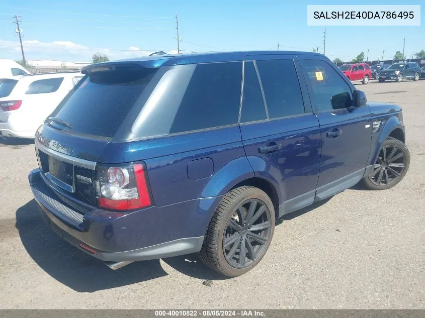 2013 Land Rover Range Rover Sport Supercharged VIN: SALSH2E40DA786495 Lot: 40010822