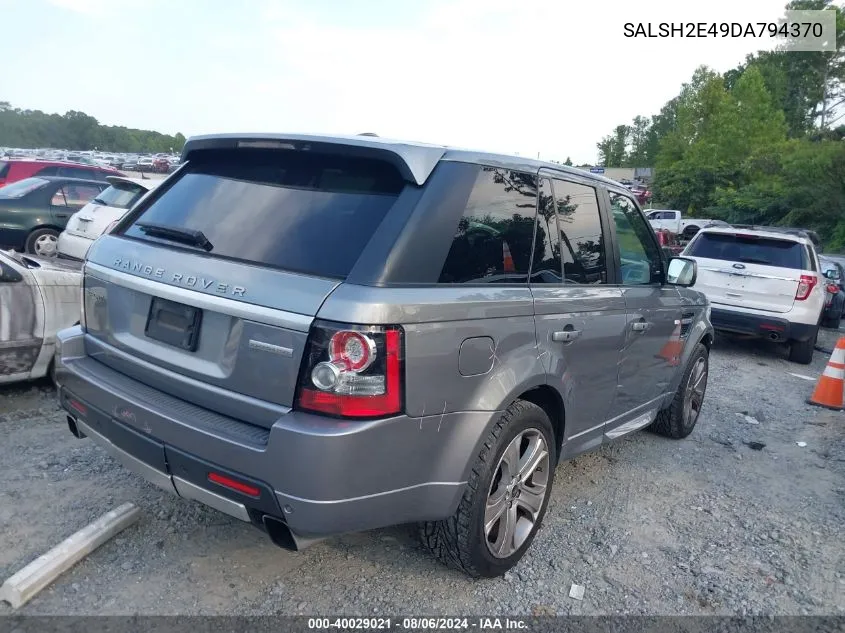 2013 Land Rover Range Rover Sport Supercharged VIN: SALSH2E49DA794370 Lot: 40029021