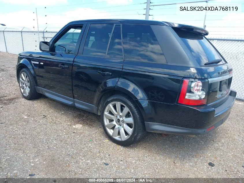 2013 Land Rover Range Rover Sport Hse VIN: SALSK2D4XDA768119 Lot: 40055209